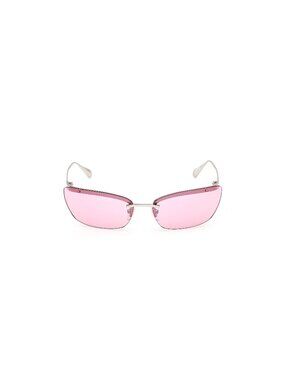 New Max&Co Women's Sunglasses Silver Purple Lens Metal Frame MO0150 16Z 63